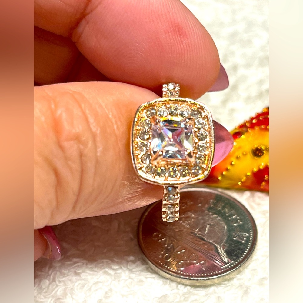 Rose gold halo ring